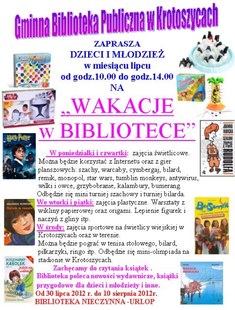 Wakacje w bibliotece