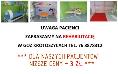 Rehabilitacja w GOZ Krotoszyce - Informacje
