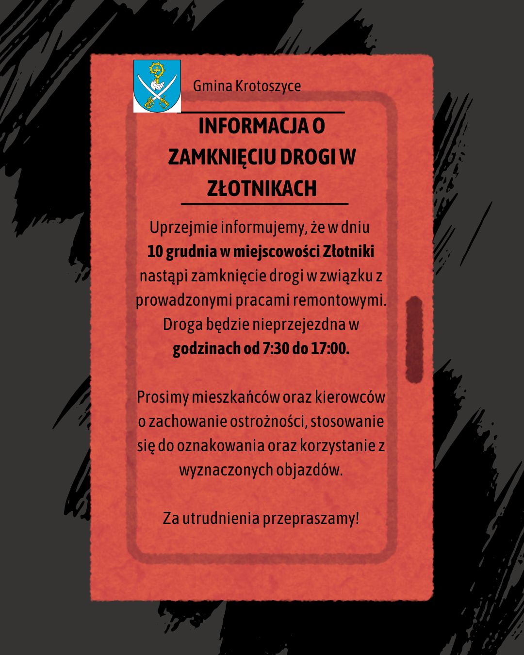 droga zamknieta zlotniki