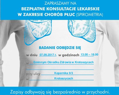 Bezpłatne konsultacje lekarskie w zakresie chorób płuc