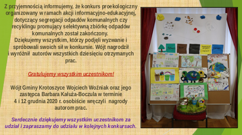 plakat info Konkurs proekologiczny zakończony