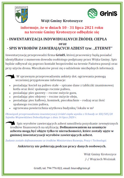 ogłoszenie plakat - inwentaryzacja