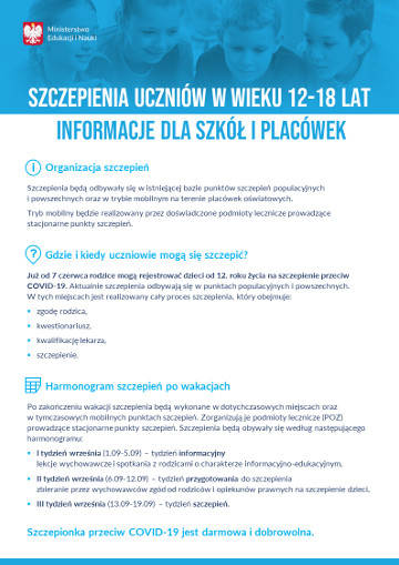 Sczepienia uczniów