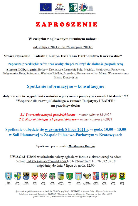 Plakat spotkanie informacyjno-konsultacyjne