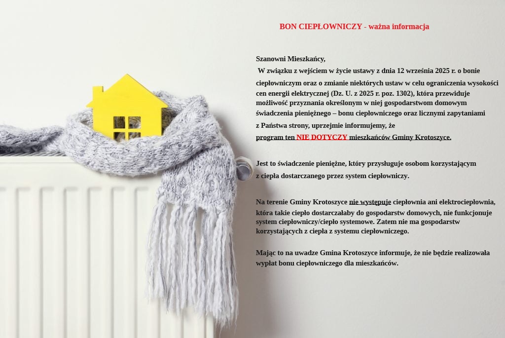 BON CIEPŁOWNICZY informacje dla mieszkanców