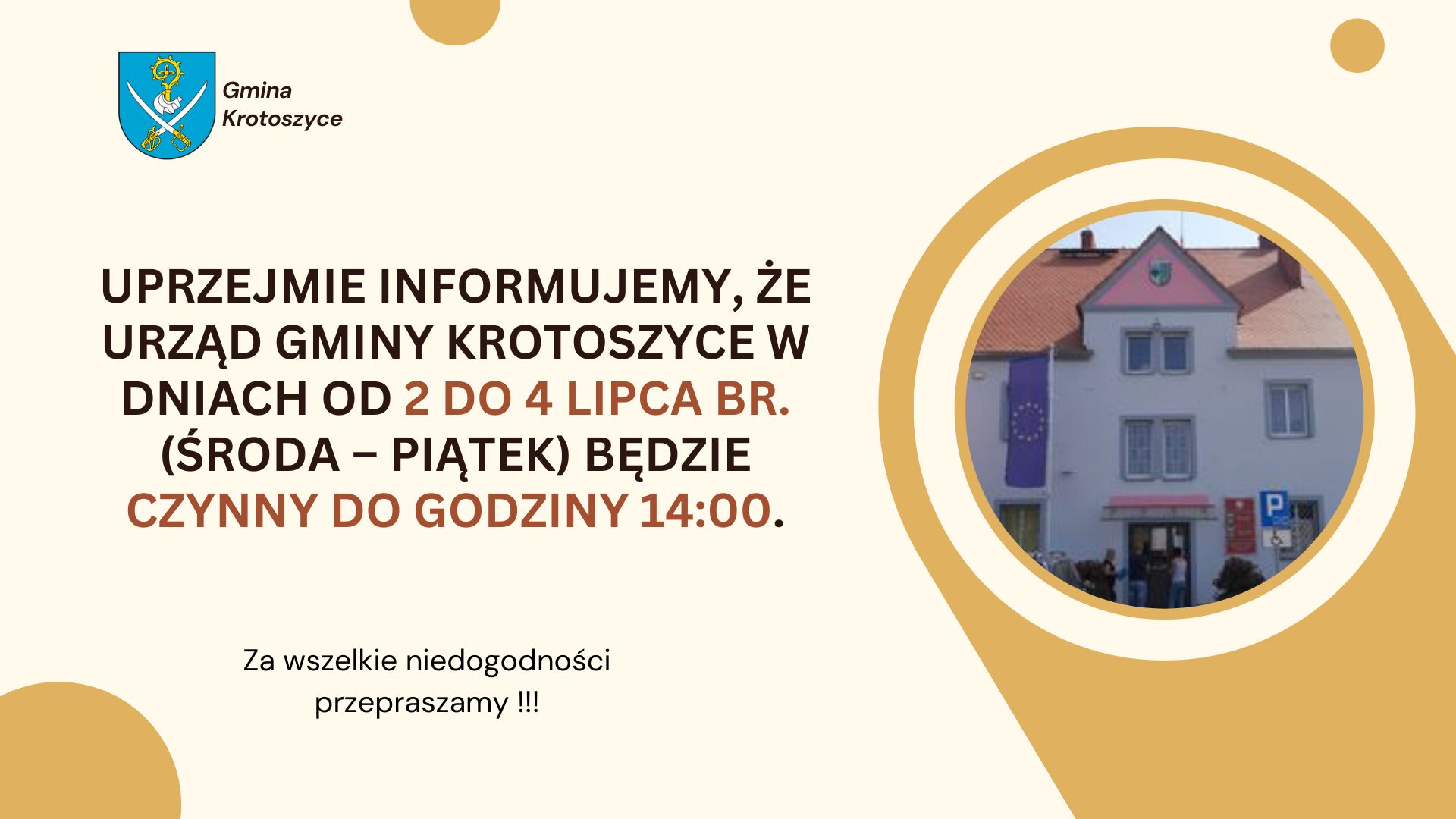 Urząd gminy informacja 1lipiec2025