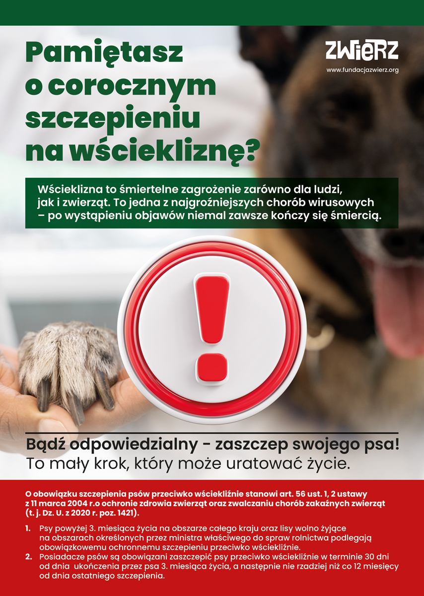 ZWIERZ szczepienia plakat A3 www