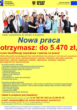 Plakat projekt nowa praca