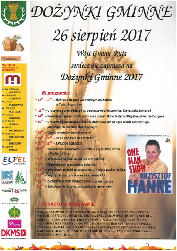 Plakat dożynki Ruja 2017