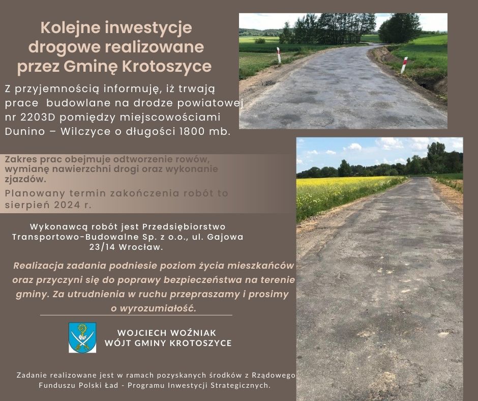 plakat dunino wilczyce ddroga