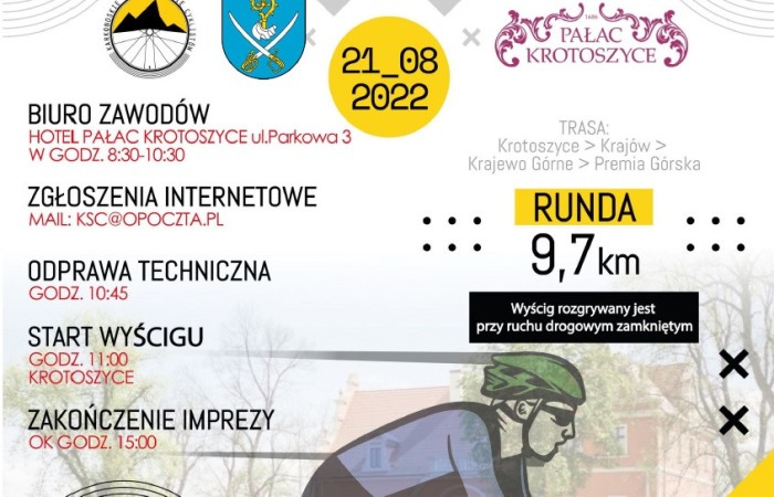 Plakat reklamujący wyścig kolarski - informacje na temat wyścigu