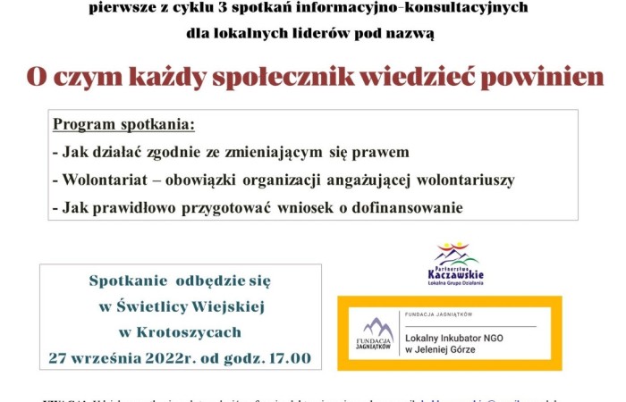 Zaproszenie na szkolenie w Krotoszycach