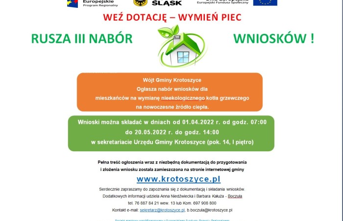 plakat reklamujący III nabór wniosków na granty na piece